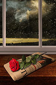 rose and news paper