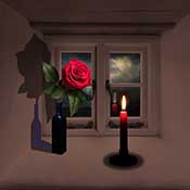 rose and candle
