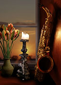 tulips candle saxophone